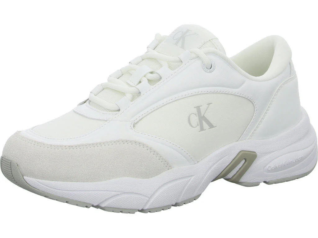 Calvin Klein Damen Schnürschuhe YW0YW01743YAF RETRO TENNIS MG MIX brigth white normal