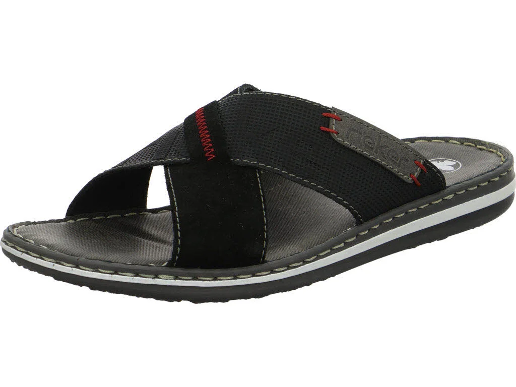 Rieker Pantoletten 21098-02 21098 schwarz/schwarz/cenere/negro G (weit)