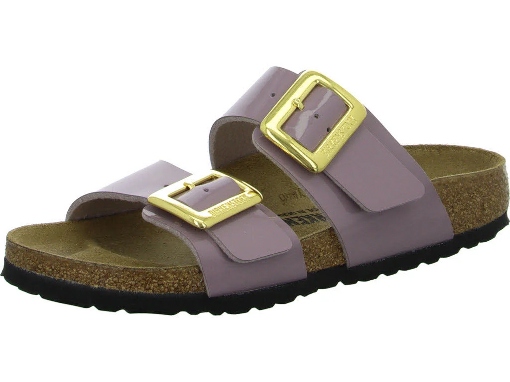 BIRKENSTOCK Pantoletten 1029473 Sydney Cushion Buckle patent faded purple schmal