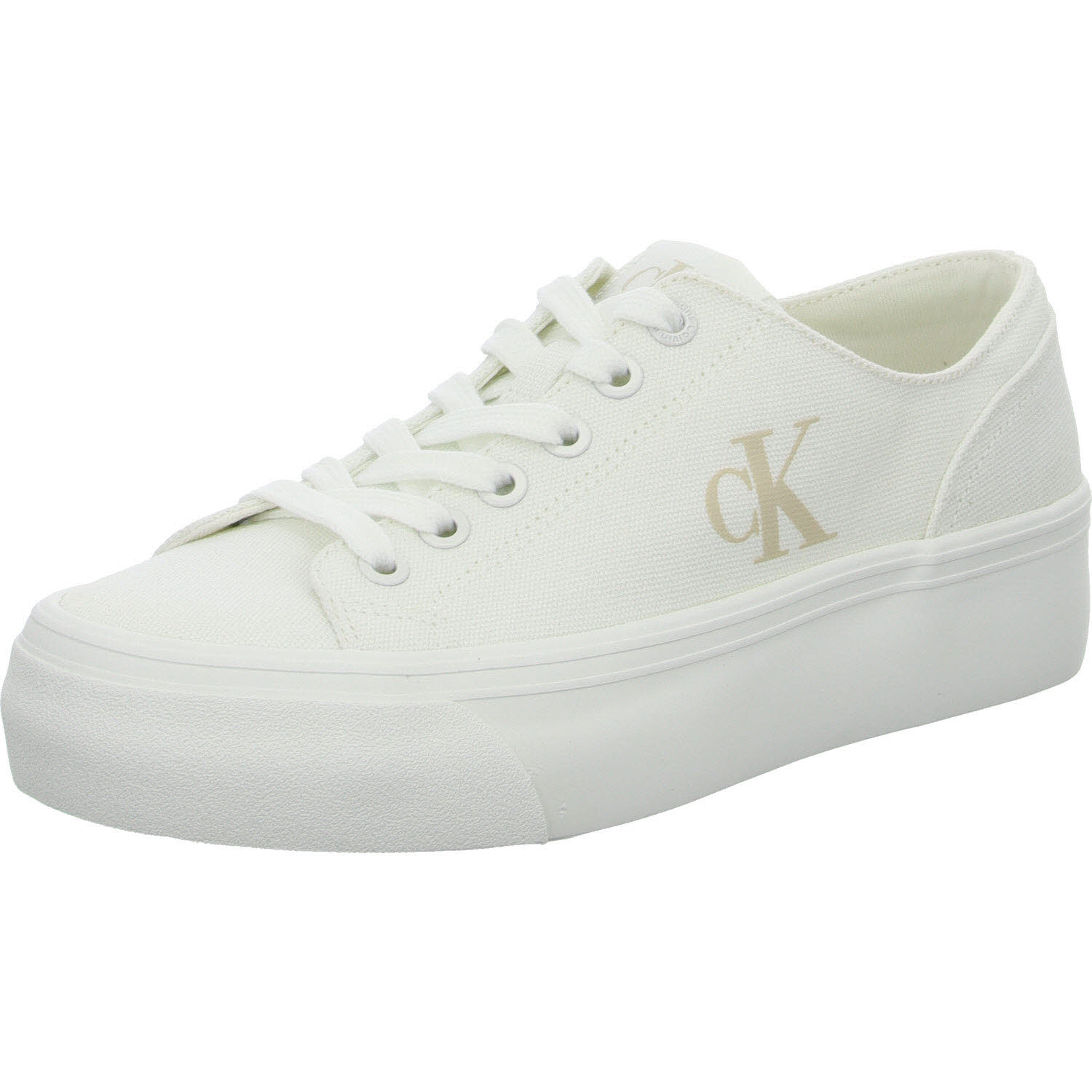 Calvin Klein Damen Schnürschuhe YW0YW0176301W VULC FLATFORM LOW CV MG triple bright white normal