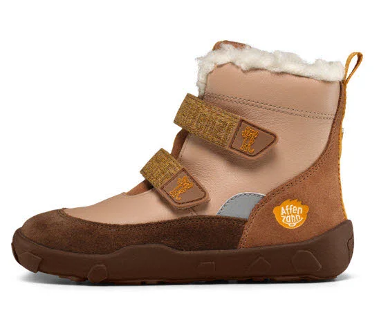 Affenzahn Kinder Winterstiefel 01683-70111 Winterstiefel Leder Winty Tiger gelb, braun, beige normal