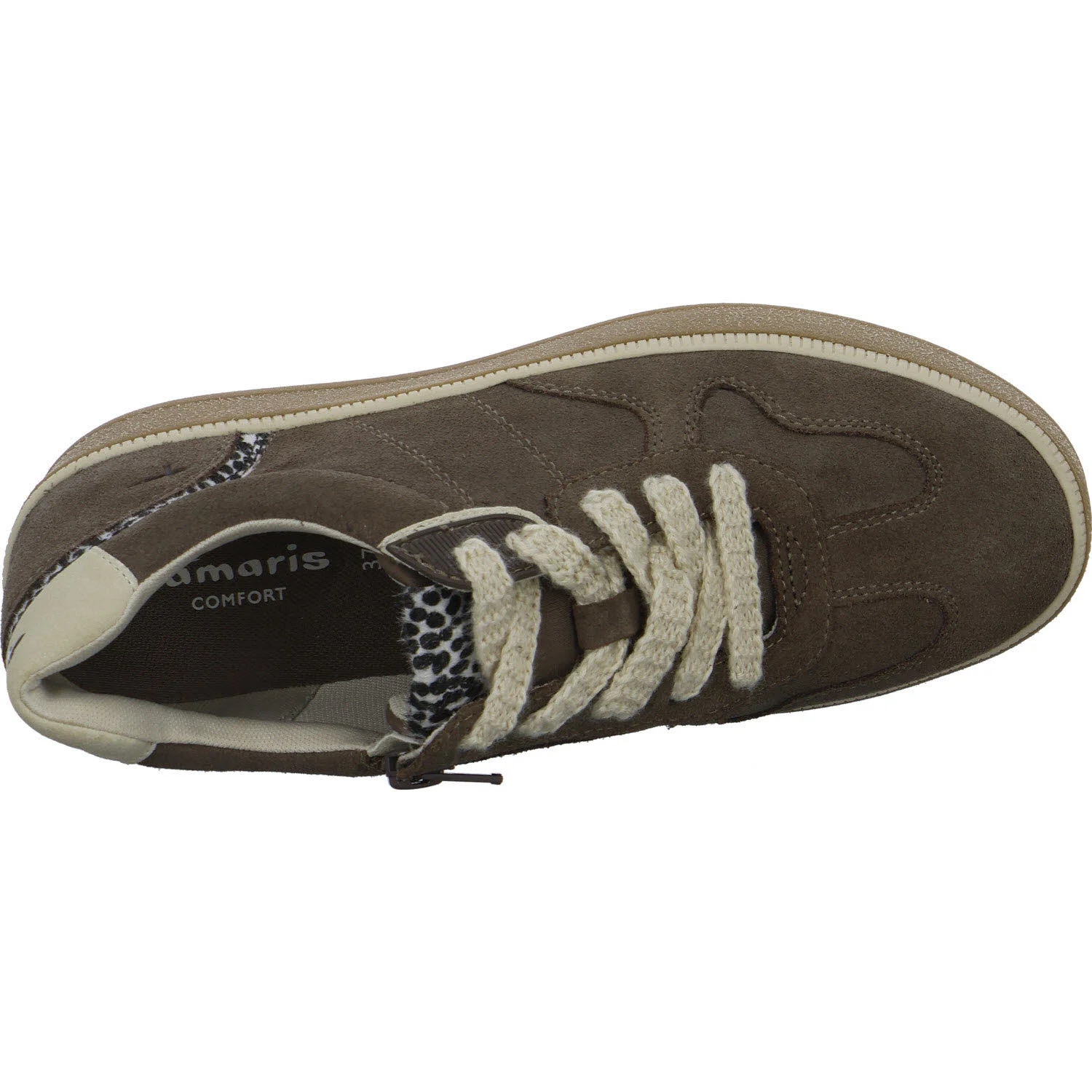 Tamaris Comfort Damen Schnürschuhe 8-83718-47/244 8-83718-47 mushroom weit