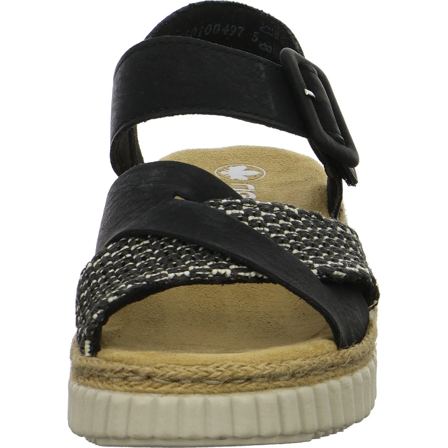 Rieker Damen Sandalen 69269-00 69269 schwarz/schwarz-sand H (extra weit)