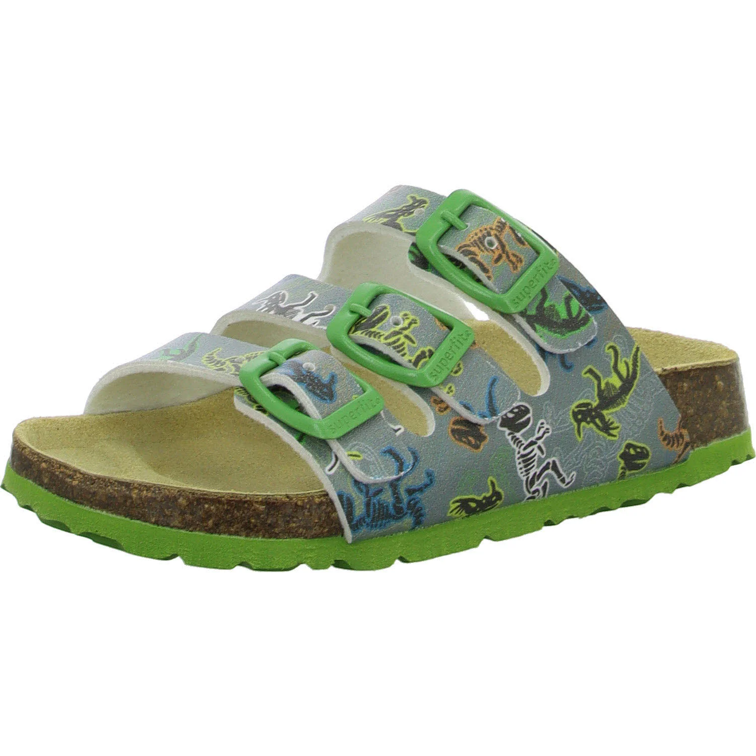 Superfit Kinder Pantoletten 1-800113-2050 Fussbettpantoffel grau/mehrfarbig WMS mittel