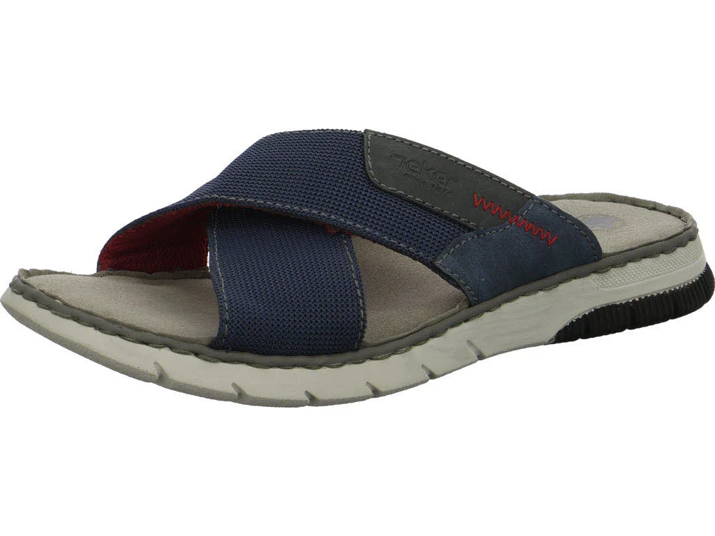 Rieker Pantoletten 25250-14 25250 atlantis/blei/denim G 1/2 (weit)