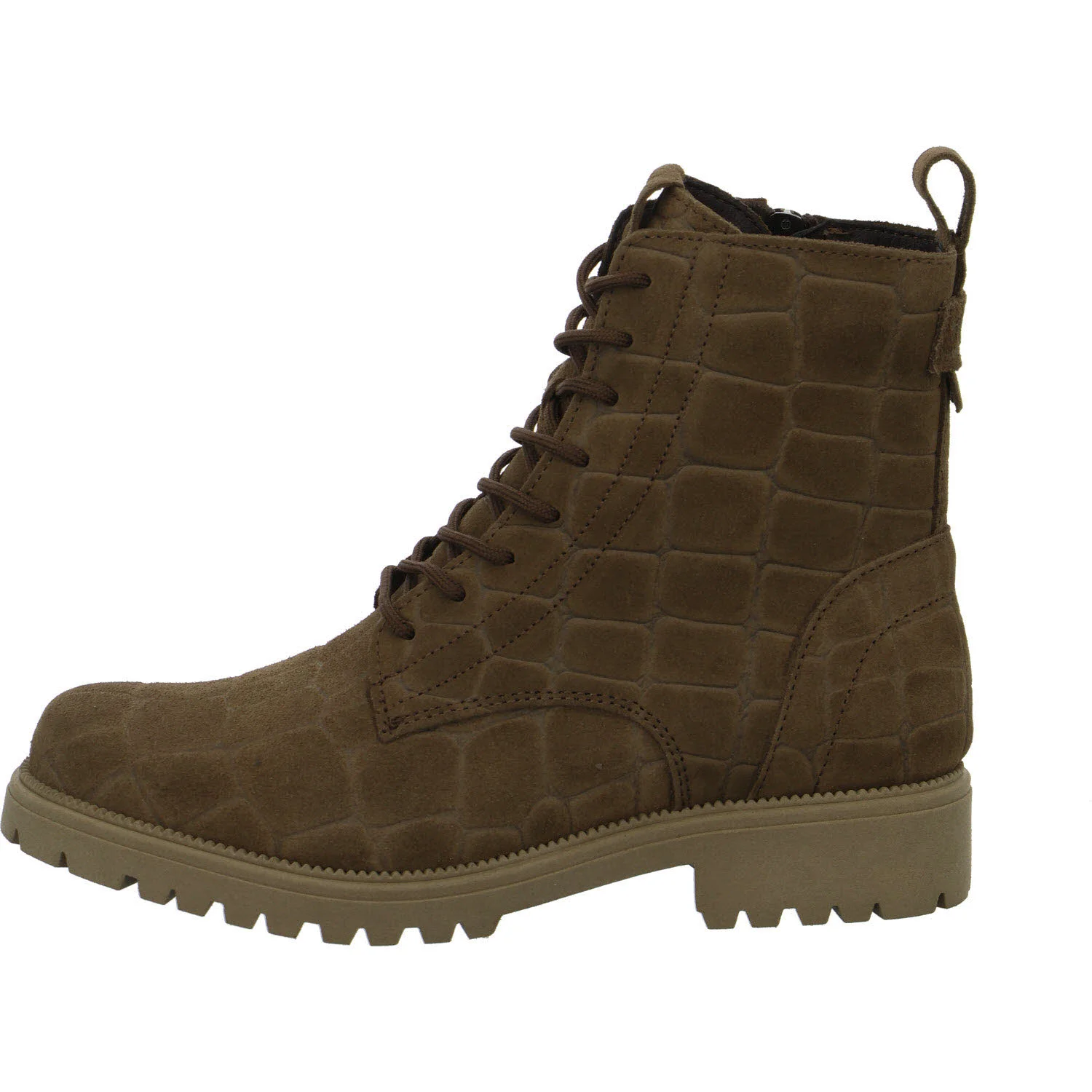 Tamaris Damen Schnürstiefel 1-25402-43-330 1-25402-43 taupe structure normal