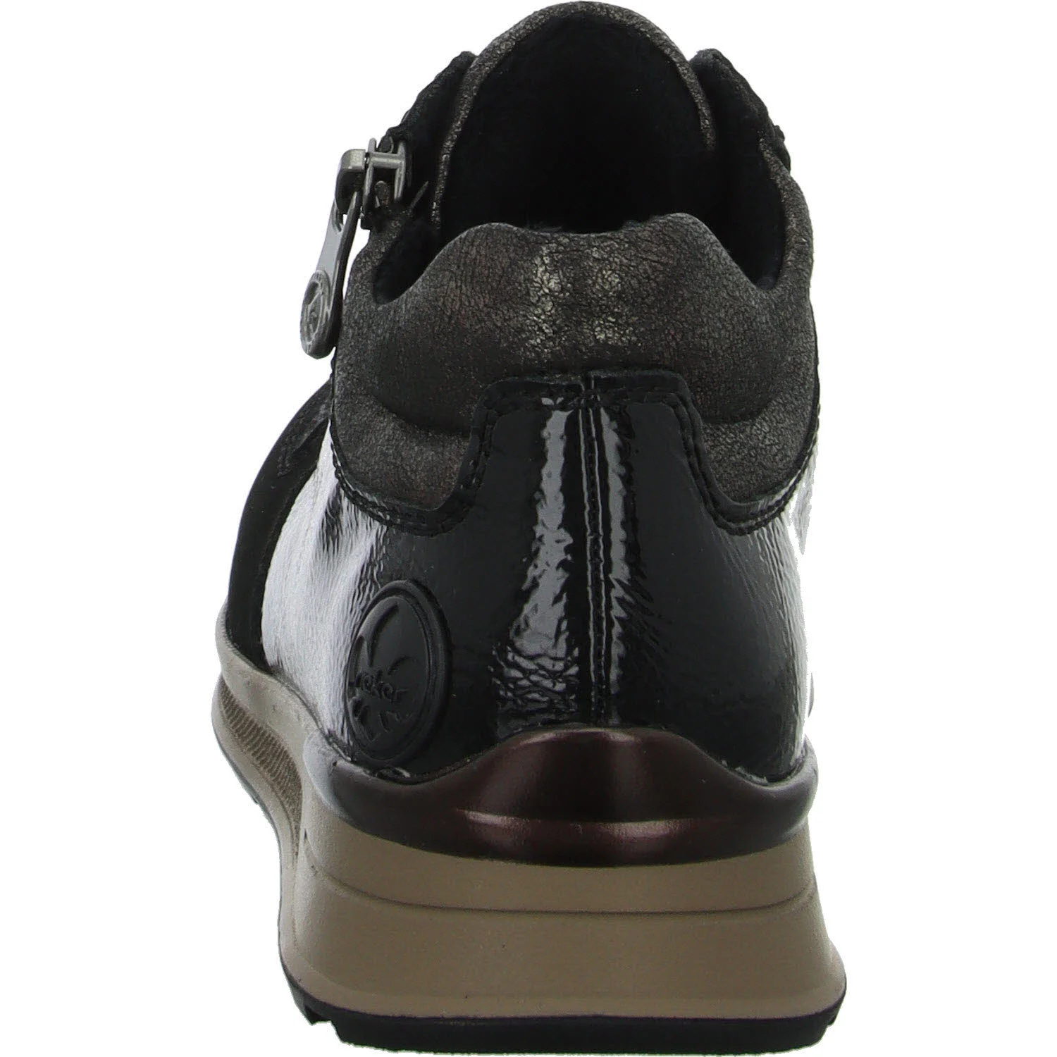 Rieker Damen Schnürschuhe N1407-00 N1407 schwarz/schwarz/schwarz H (extra weit)
