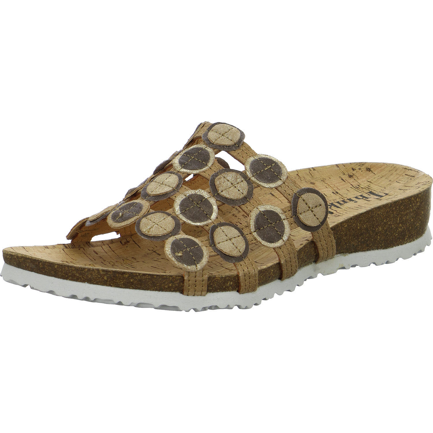 Think Damen Pantoletten 3-000247-4010 Julia linen/kombi F 1/2 (normal)