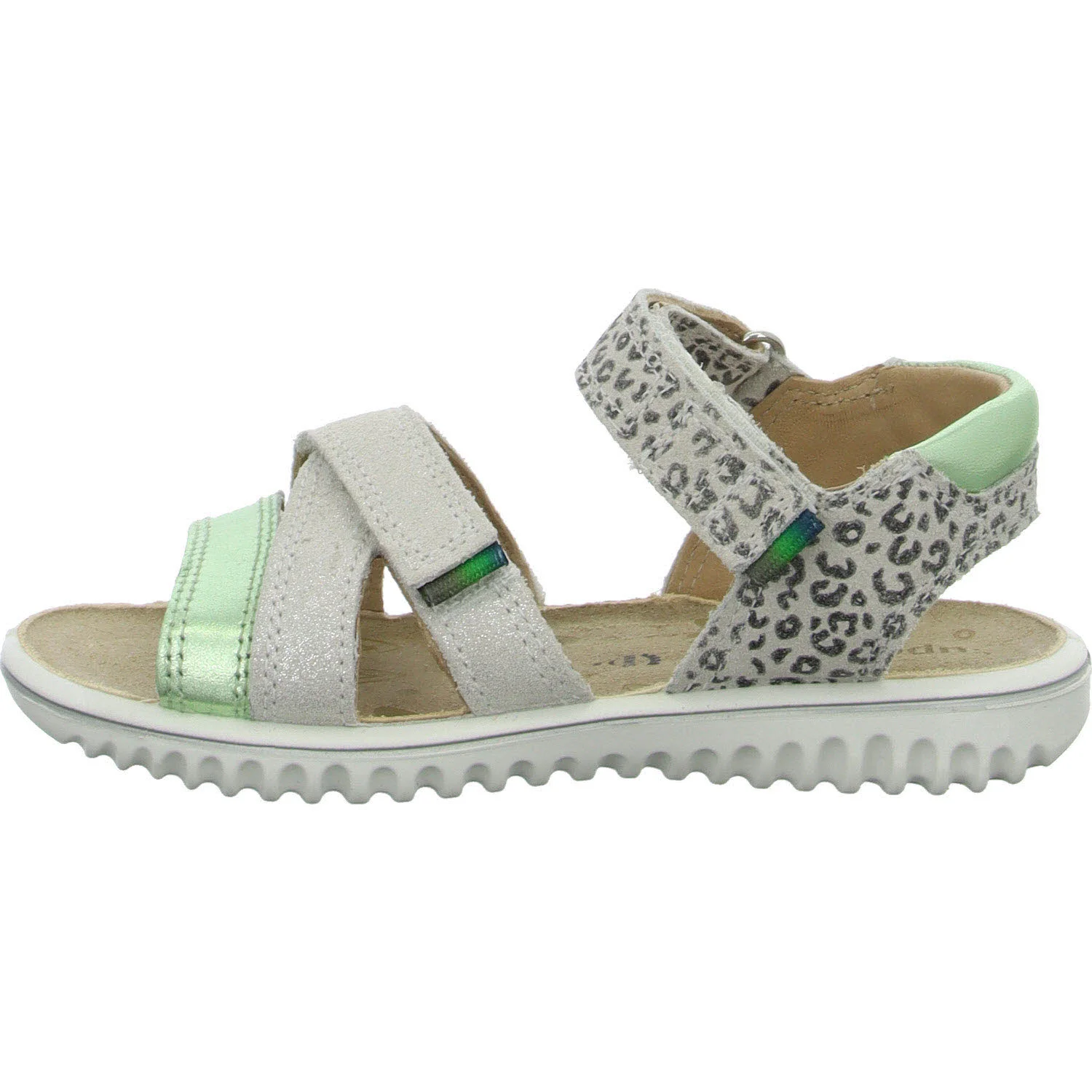Element 6 von 8 (Bild) – Superfit Kinder Sandalen 1-009014-1010 Sparkle weiß/hellgrün WMS mittel