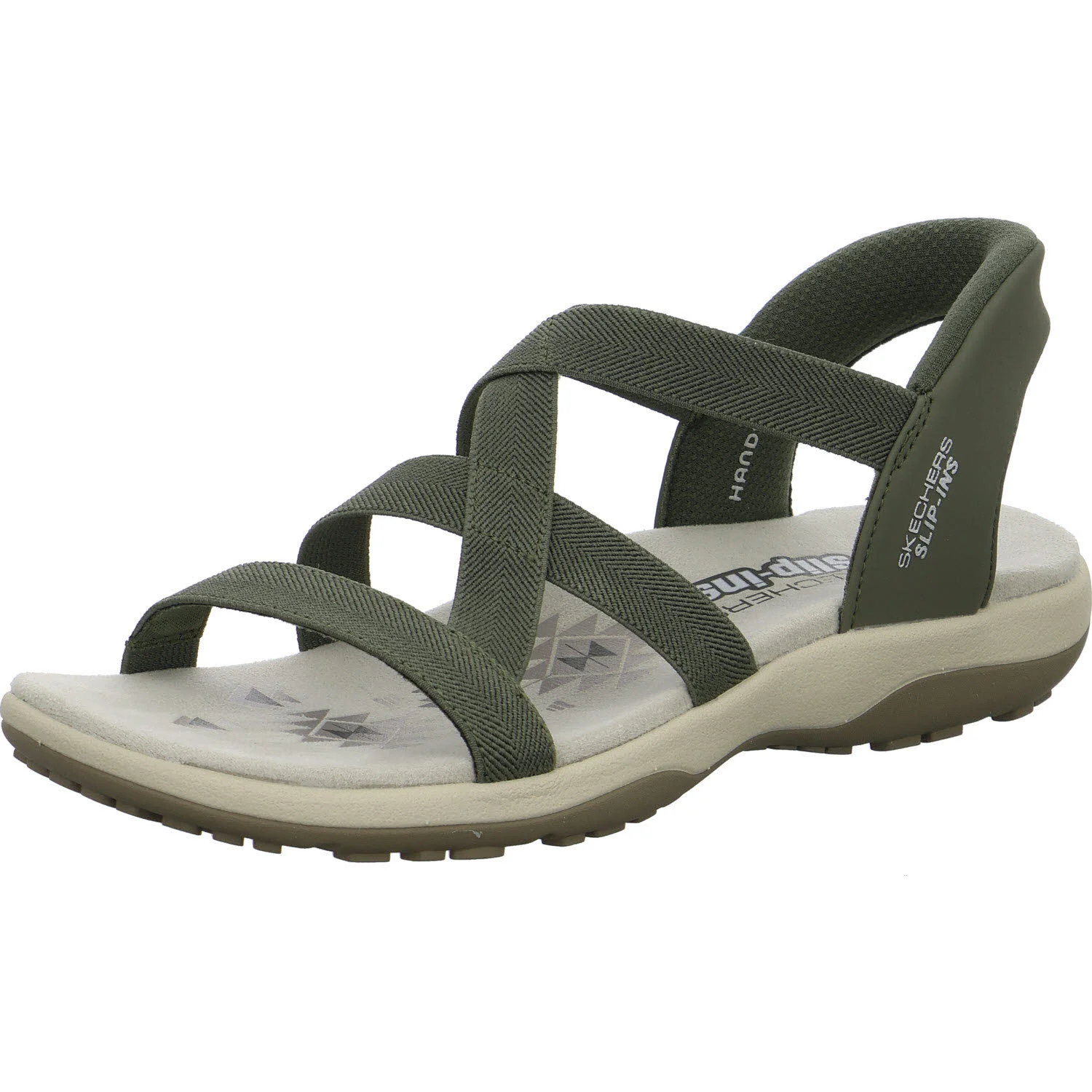 Skechers Damen Sandalen 163460 OLV Reggae Slim - Stretch Flex olive normal
