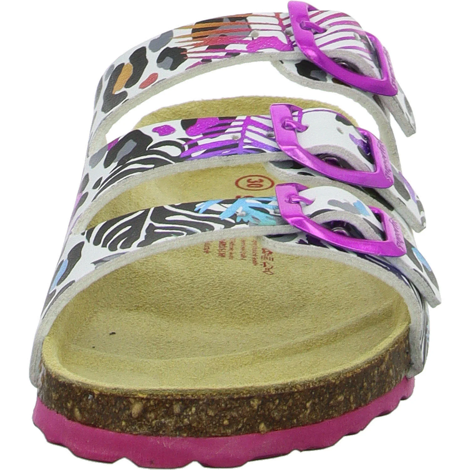 Superfit Kinder Pantoletten 1-800113-1100 Fußbettpantoffel weiß/mehrfarbig WMS mittel