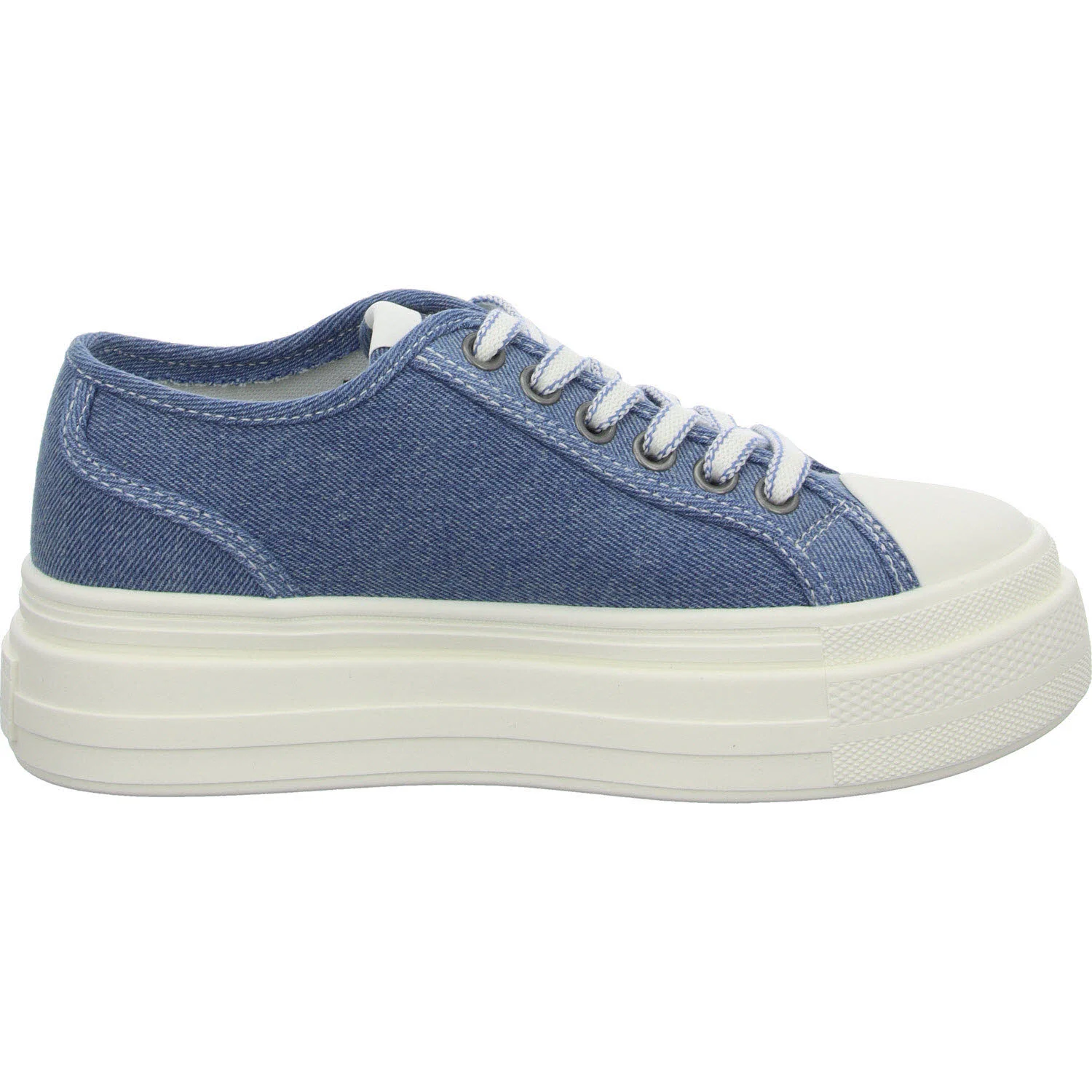 Tommy Jeans Damen Schnürschuhe EN0EN027361CR TJW FOXING FLATFORM LC denim normal