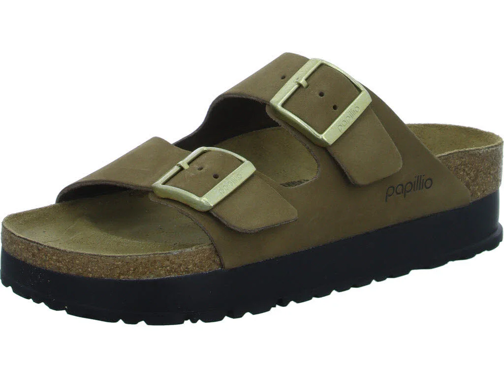 Papillio von BIRKENSTOCK Pantoletten 1028366 Arizona PAP Flex Platform dark tea schmal