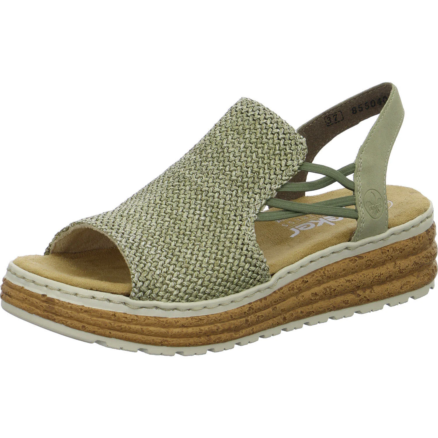 Rieker Damen Sandalen 62741-52 62741 schilf/grün H (weit)