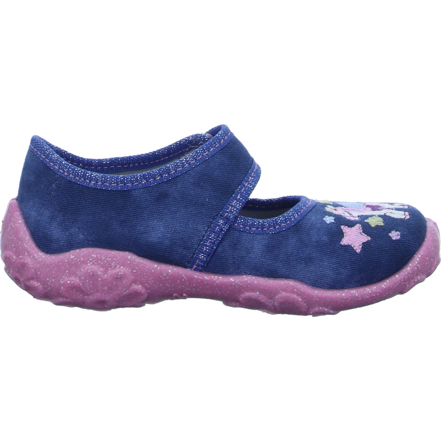 Superfit Kinder Hausschuhe 1-800282-8070 Bonny blau/pink WMS mittel