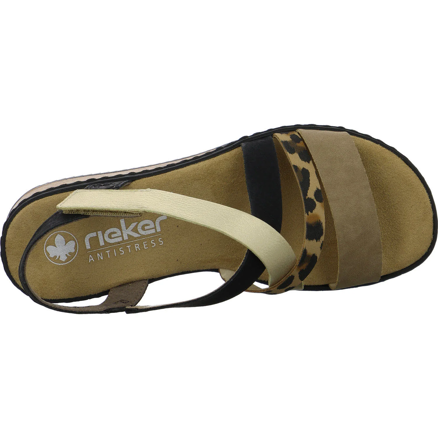 Rieker Damen Sandalen V3663-92 V3663 shell/beige/lightgold/schwarz F (normal)