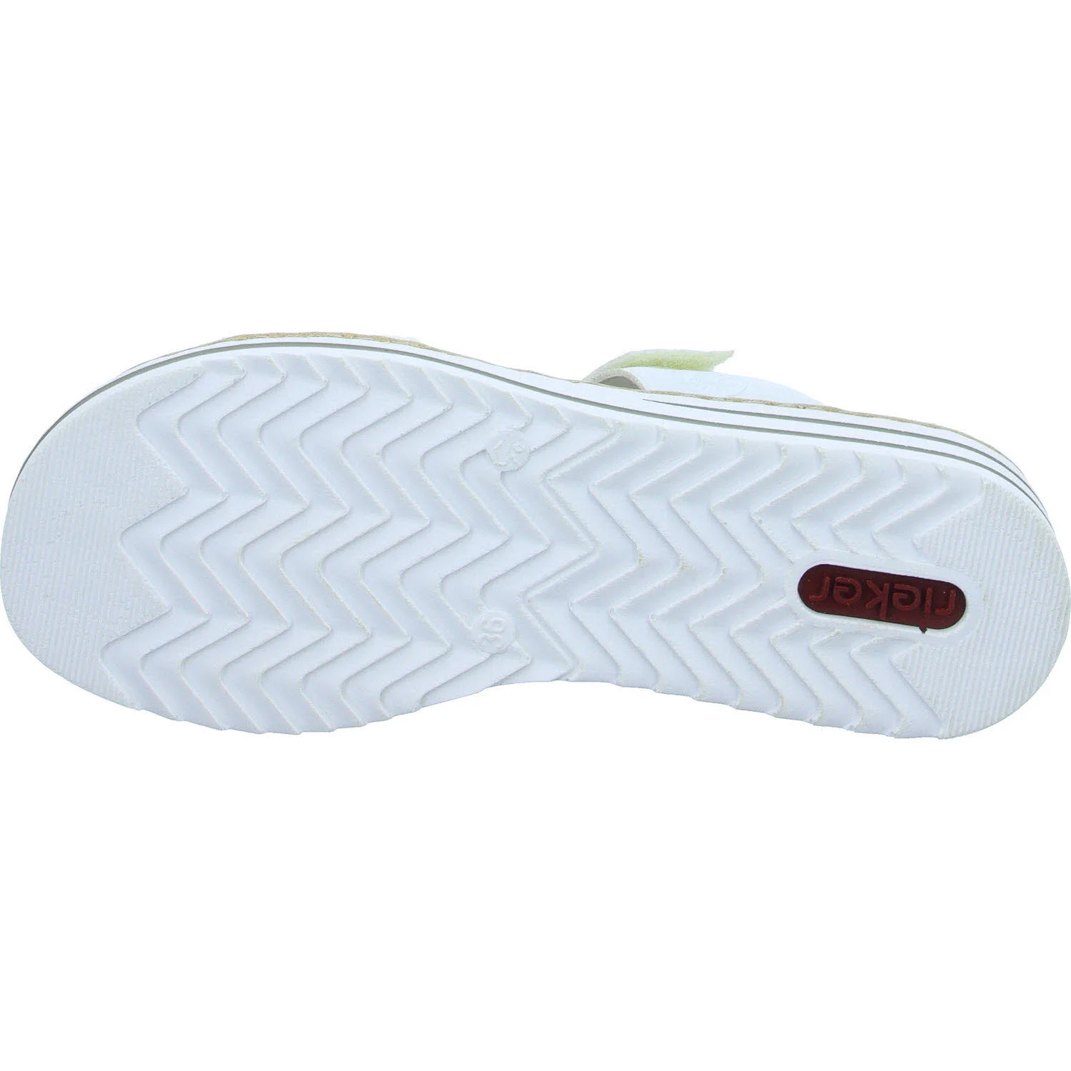 Rieker Damen Pantoletten V0636-80 V0636 weiss/argento/rosegold E 1/2 (schmal)
