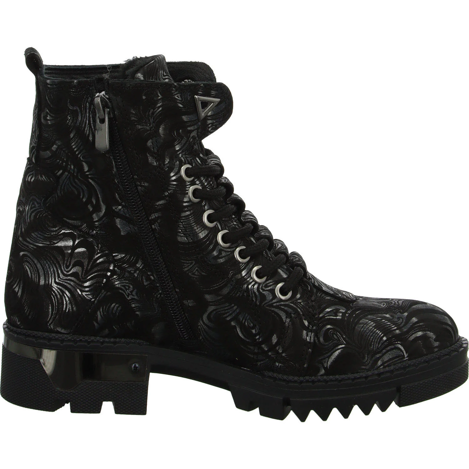 2go Fashion Damen Schnürstiefel 8063503-921 8063503 schwarz/silber normal