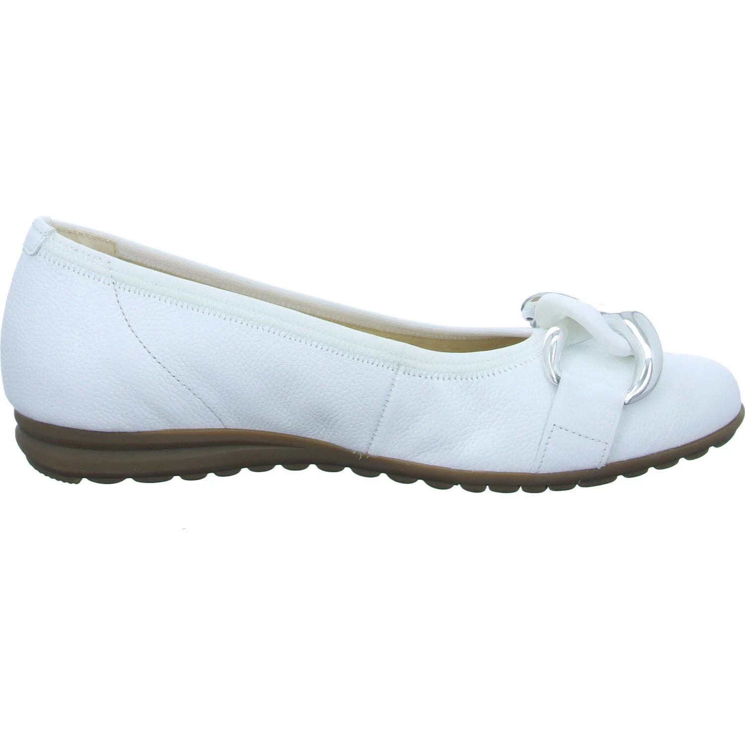 Element 7 von 8 (Bild) – Gabor Damen Ballerina 62.625.50 42.625 weiss (uni+silber) G (normal)