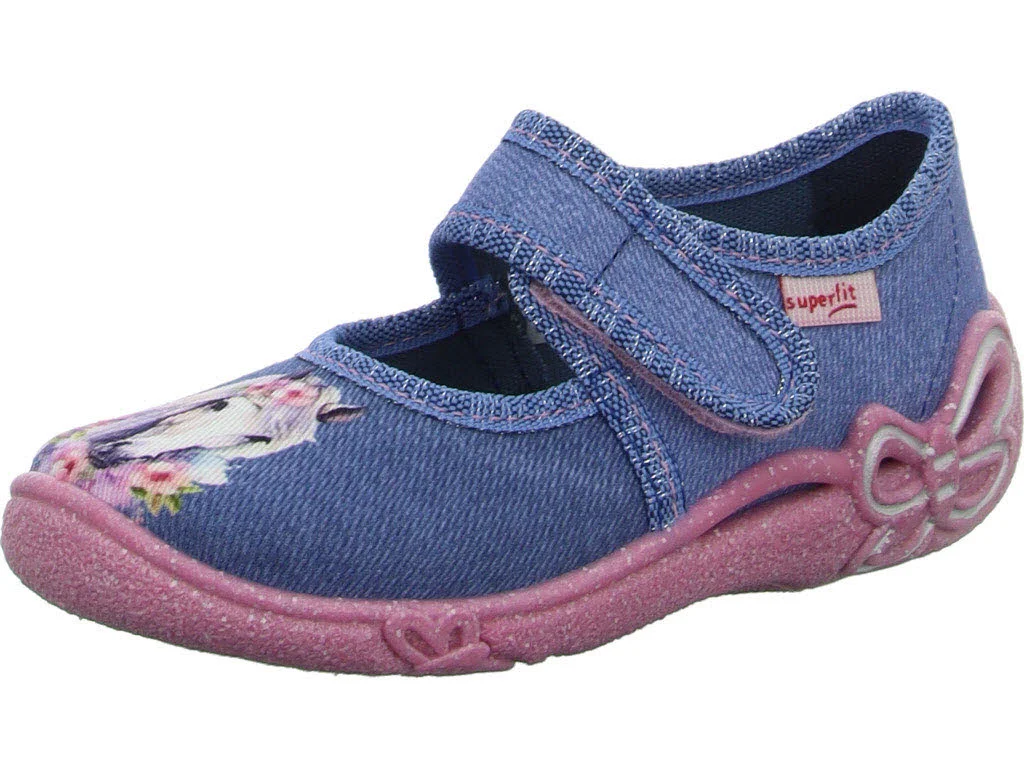 Superfit Kinder Hausschuhe 1-800288-8060 Belinda blau WMS mittel
