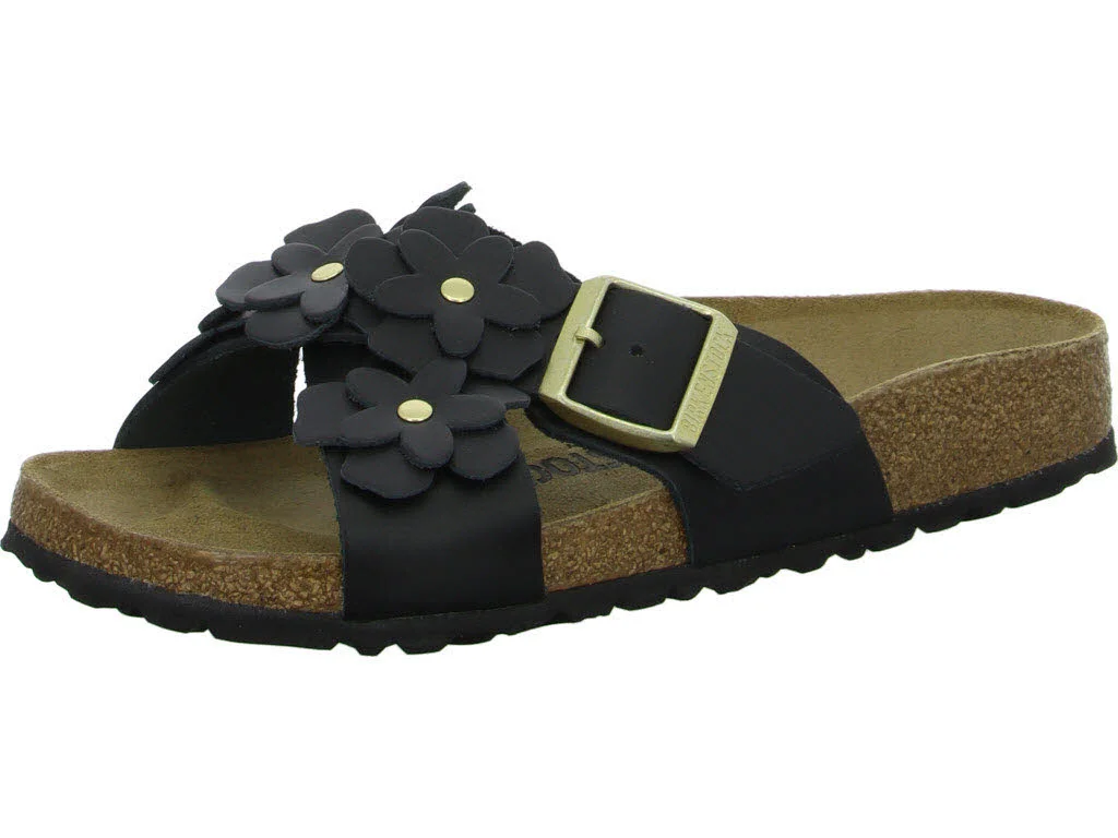 Element 1 von 8 (Bild) – BIRKENSTOCK Pantoletten 1026734 Siena Flower Embellishment schwarz schmal