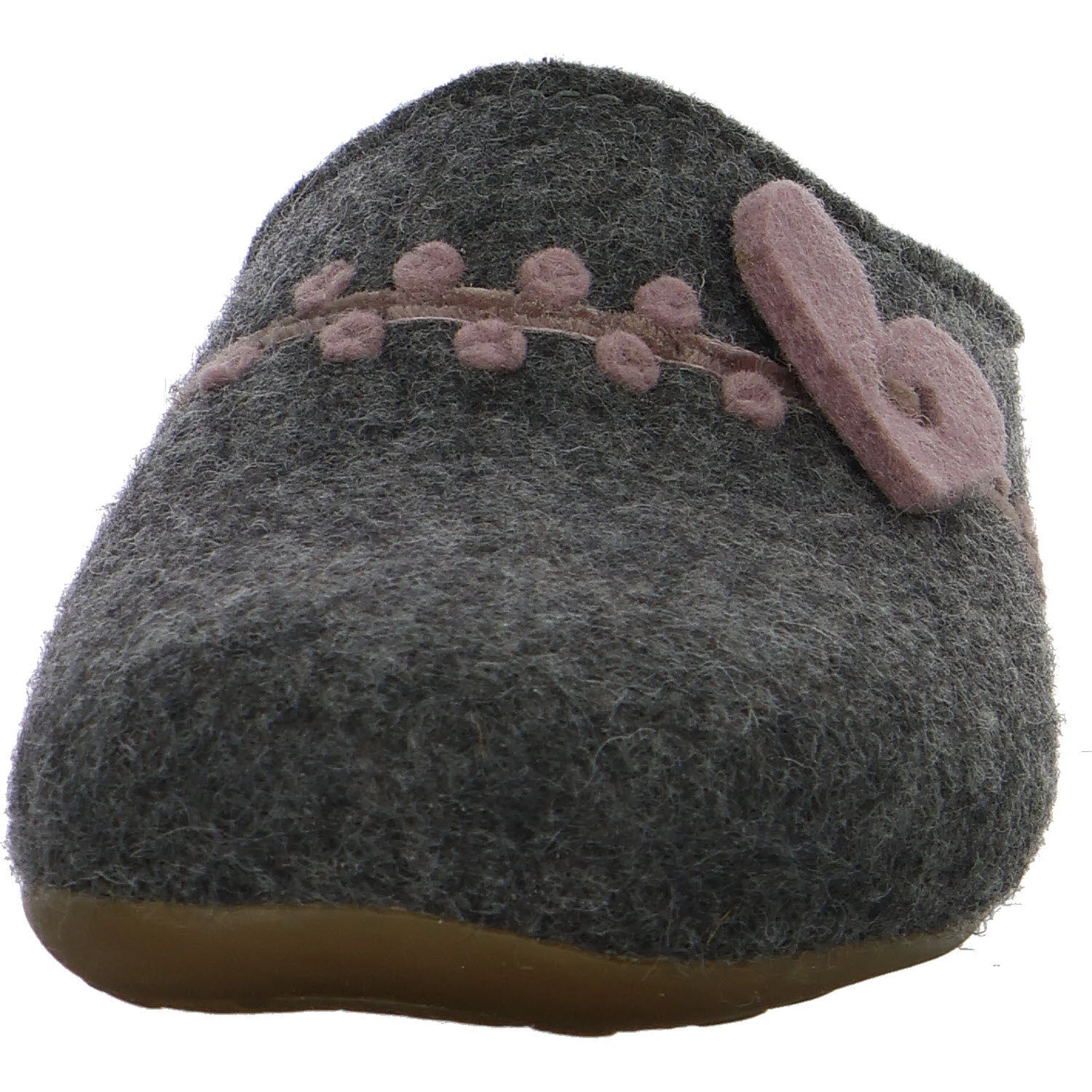 Haflinger Damen Winterpantoffel 483142-0-4 Everest Coeur anthrazit normal