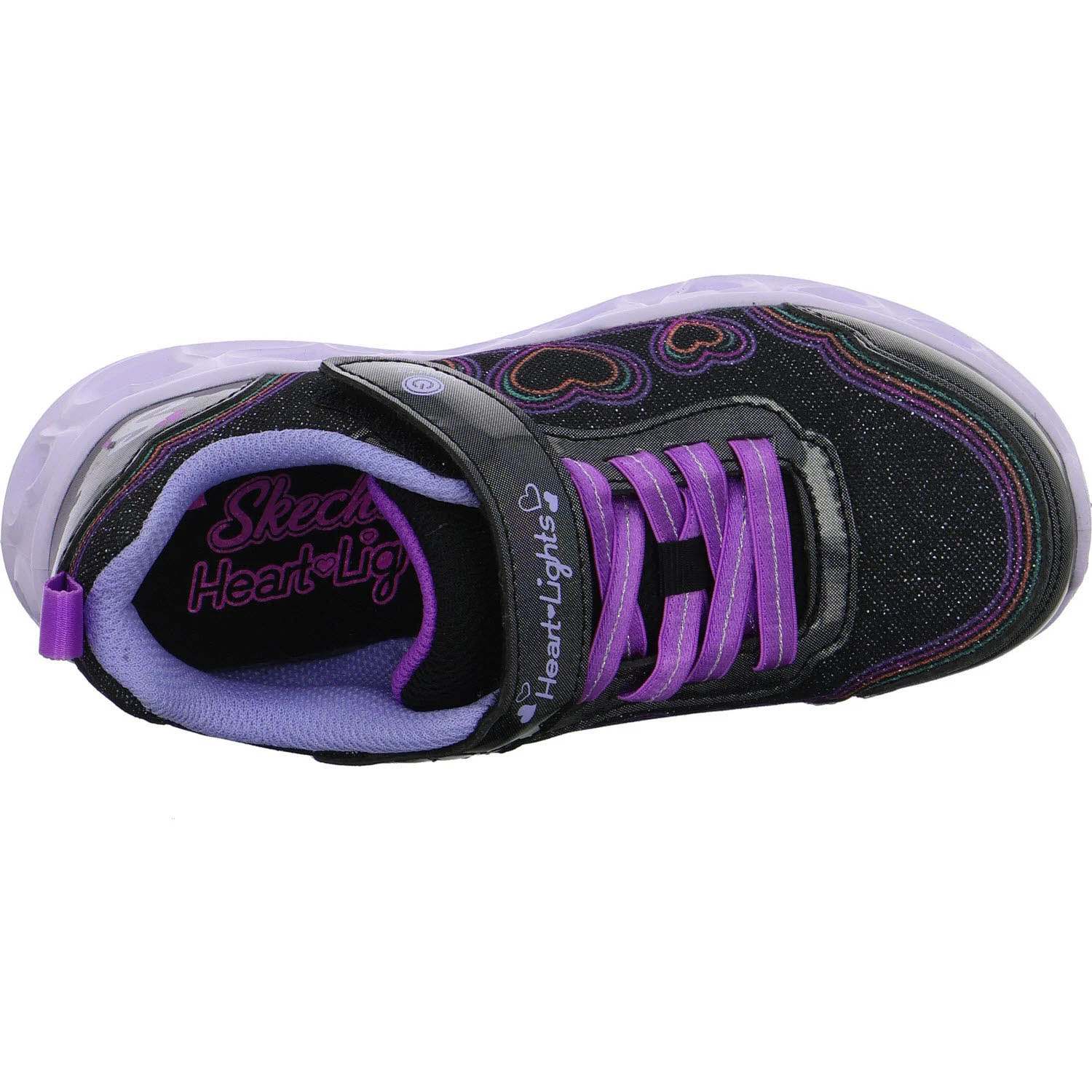 Skechers Kinderschuh zum Schlupfen 303736LC BKMT Heart Lights - Bubble Love black/multi normal