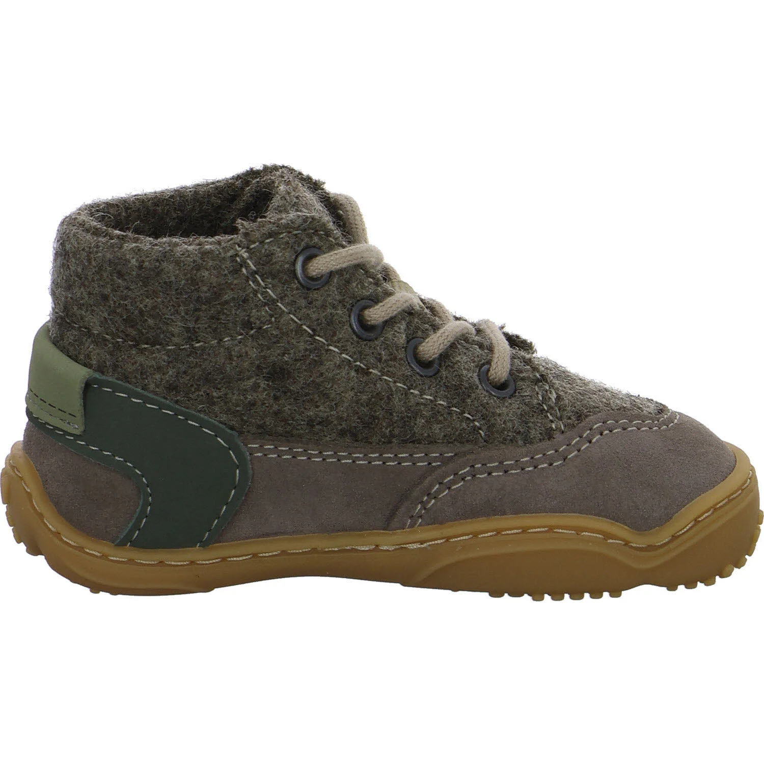 qnuffs Kinder Halbschuhe zum Schnüren QN 0010162/460 Weide meteor/salbei WMS mittel