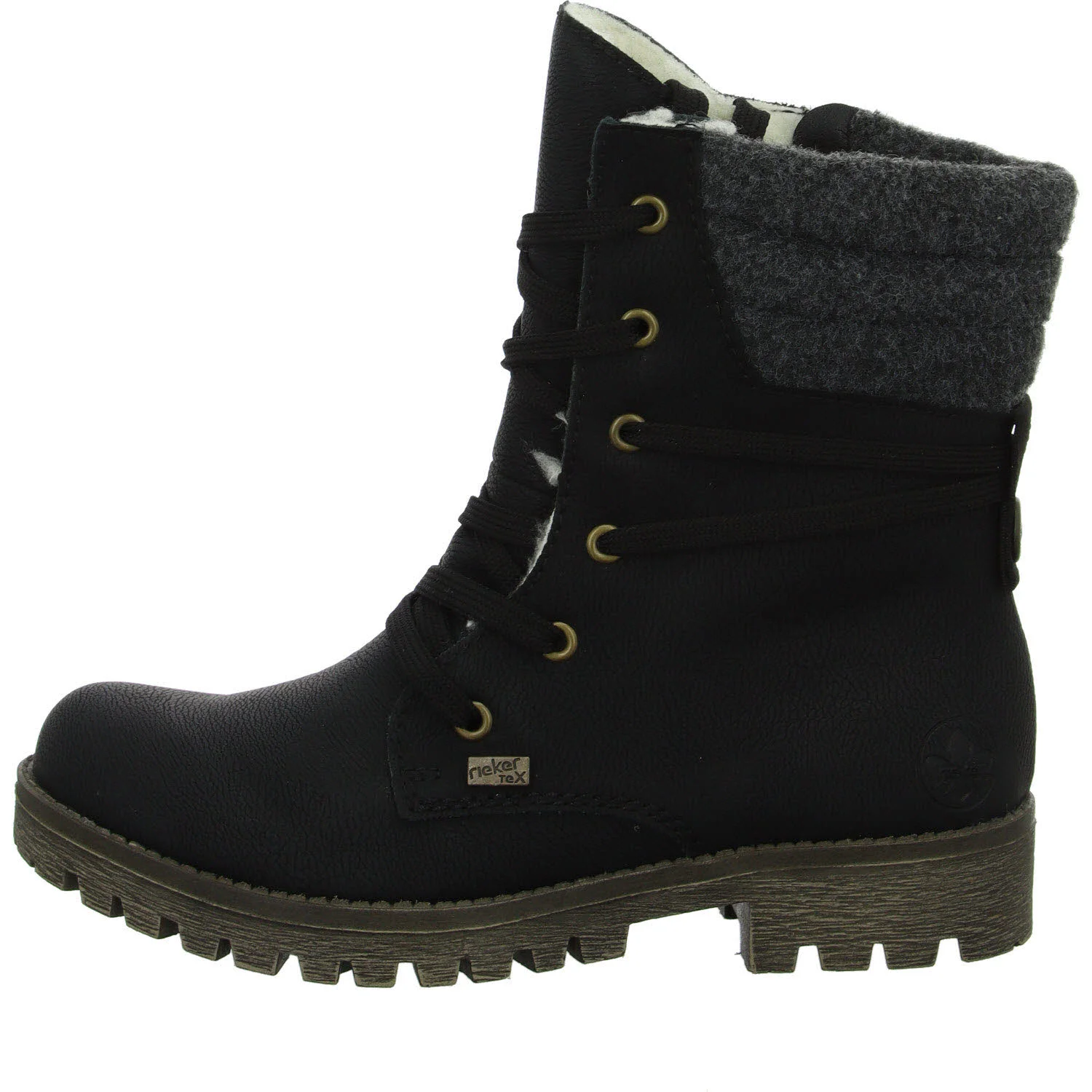 Element 6 von 8 (Bild) – Rieker Damen Schnürstiefel warm 78531-00 78531 schwarz/anthrazit F (normal)
