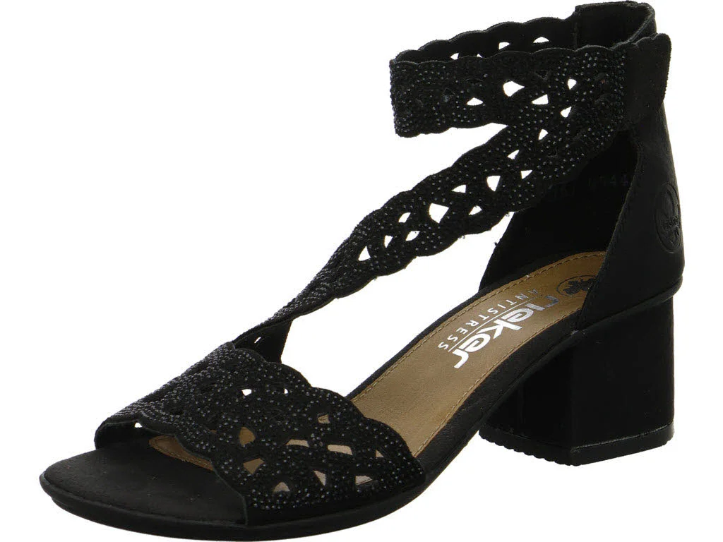 Rieker Damen Sandalen 64657-00 64657 schwarz/schwarz F (normal)