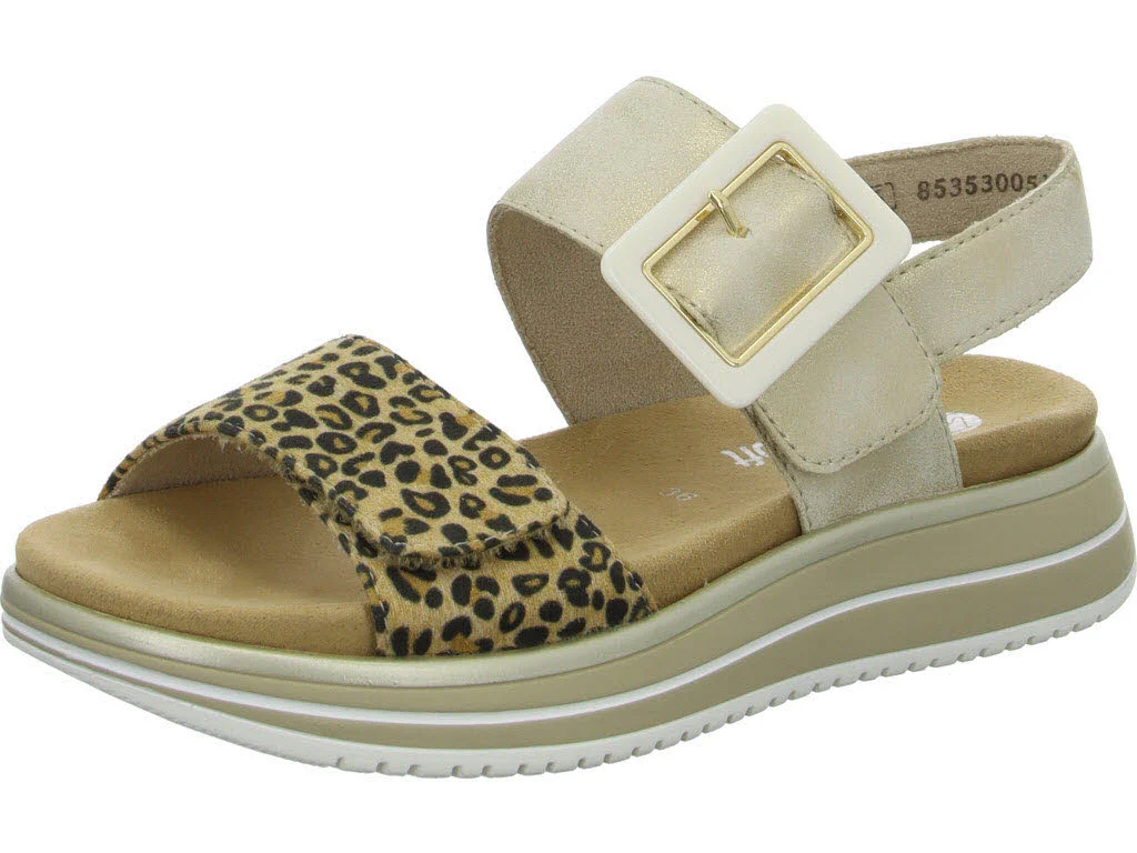 Remonte Damen Sandalen D1J53-91 D1J53 leo-beige/muschel F 1/2 (normal)