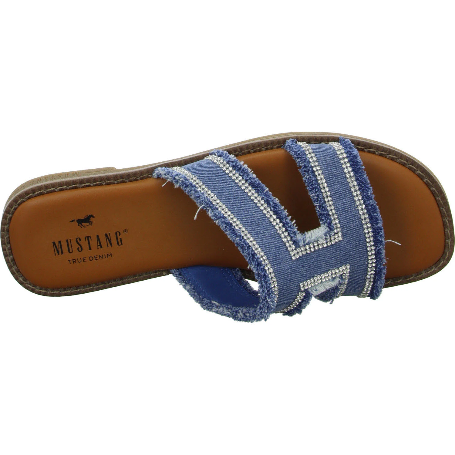 Mustang Damen Pantoletten 1519704-841 1519704 jeansblau normal