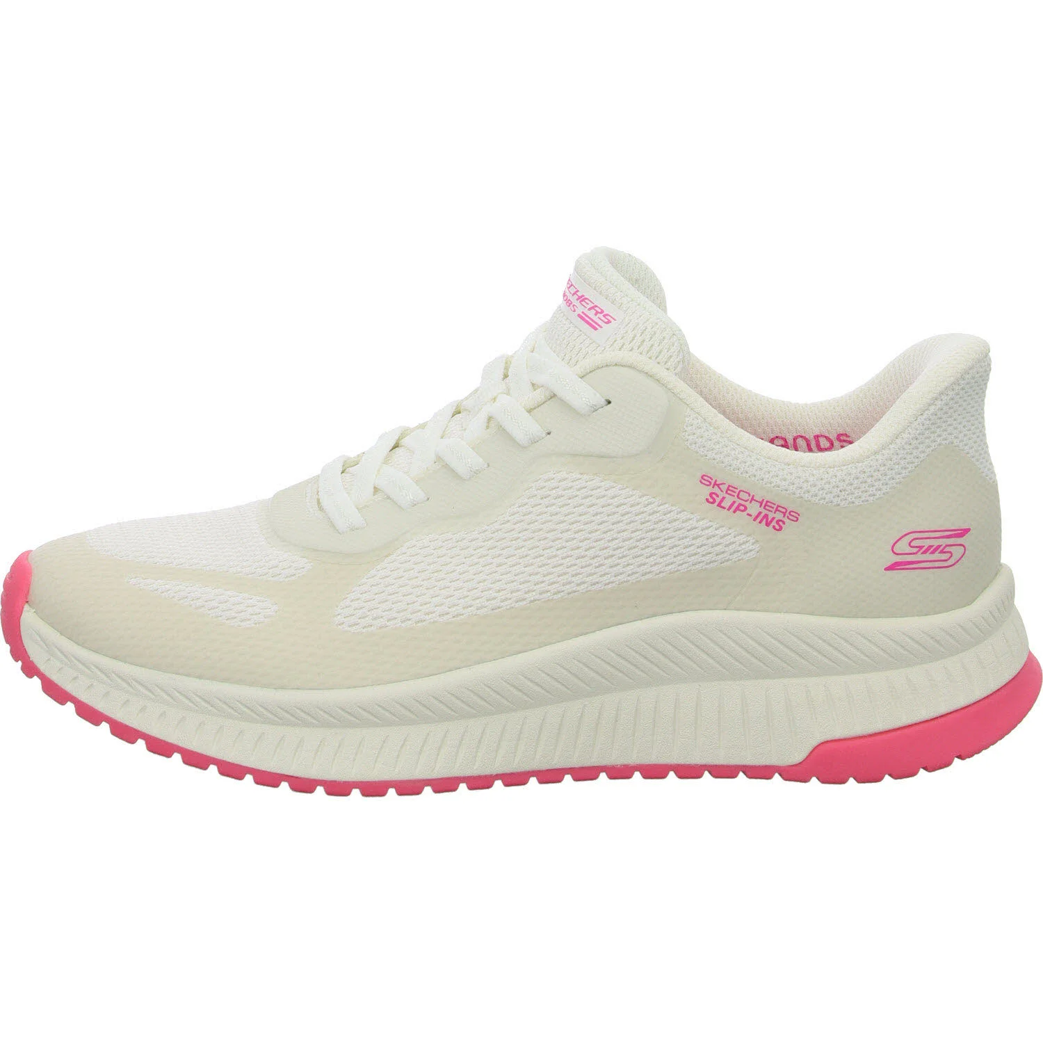 Skechers Damen Slipper 117624 WPK BOBS Squad 4 - Staple Look white/pink normal
