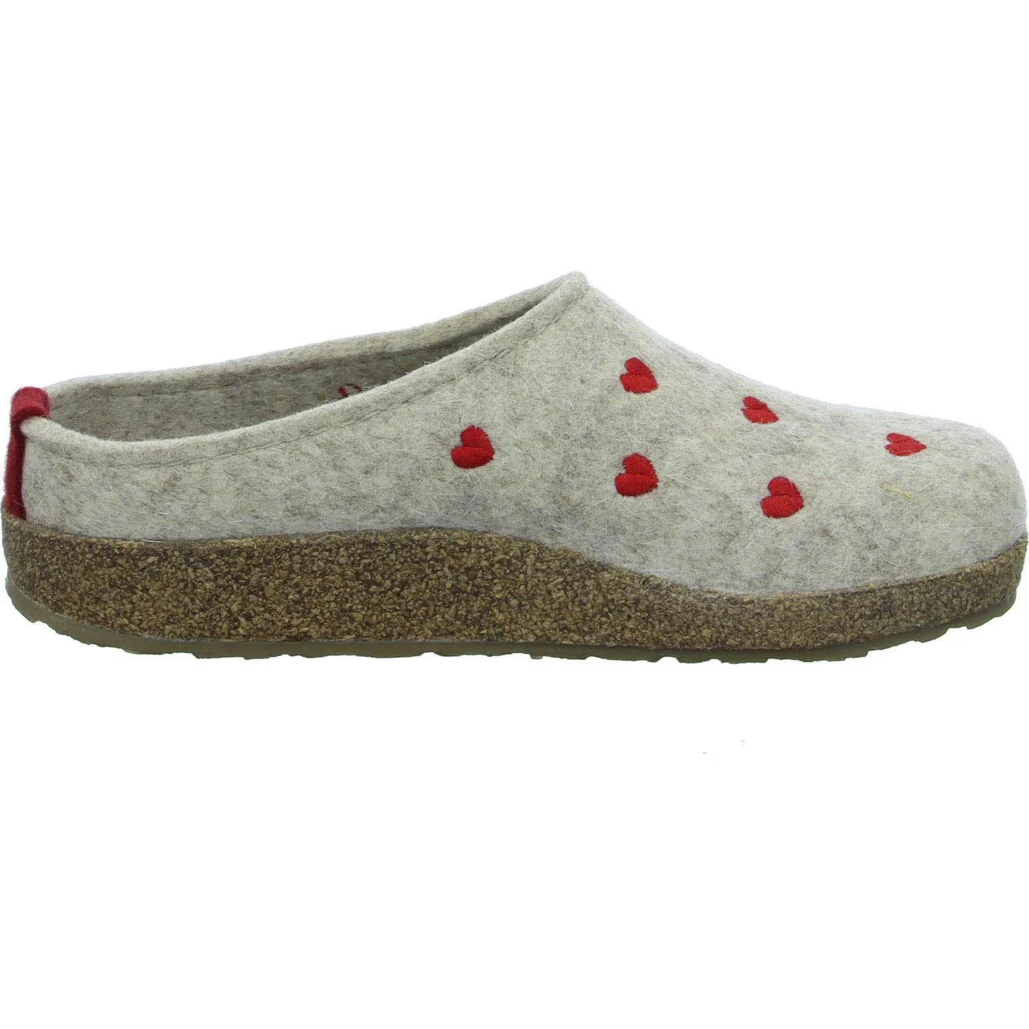 Haflinger Damen Winterpantoffel 741031-0-46 Grizzly Cuoricini beigemeliert öko normal