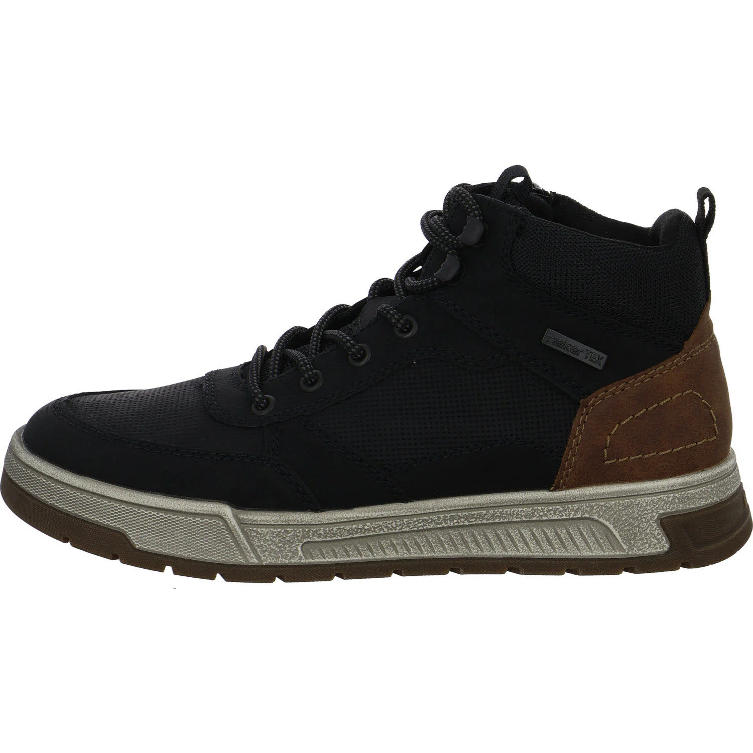 Rieker Herren Schnürstiefel warm 36020-00 36020 schwarz/zimt/schwarz H (extra weit)