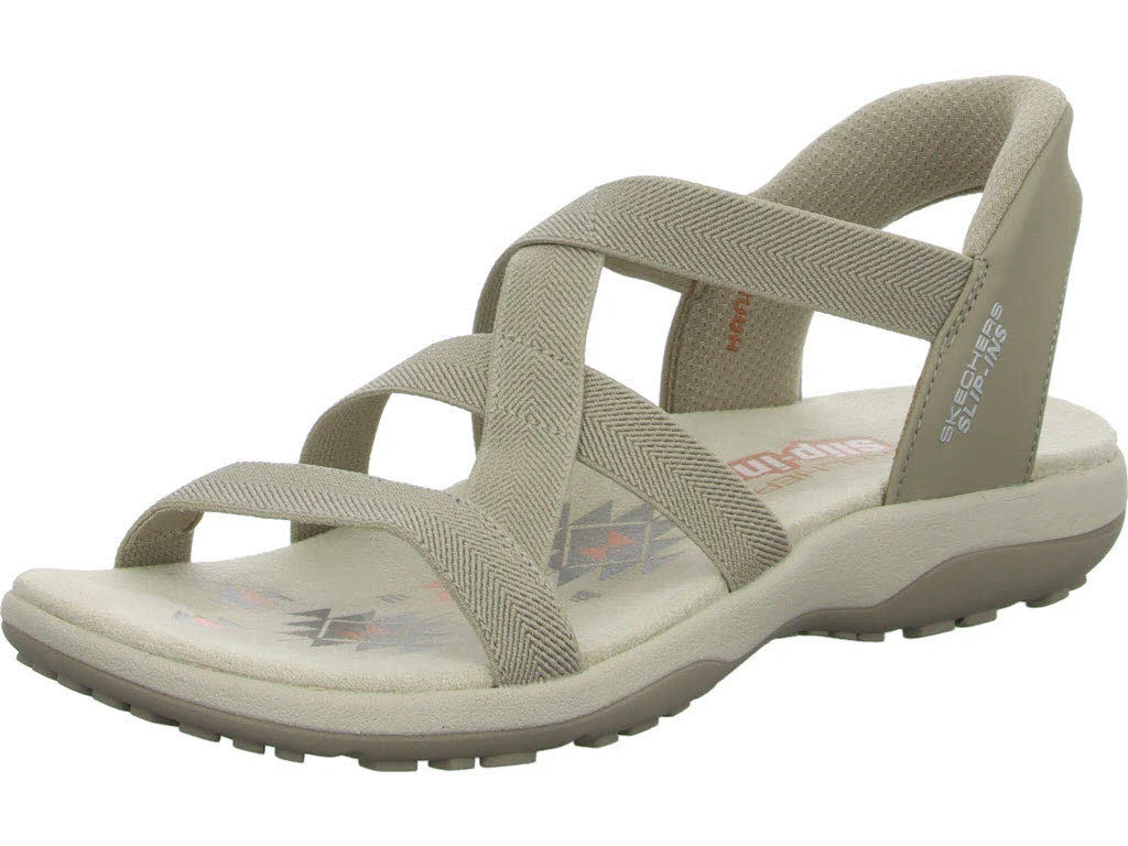 Skechers Damen Sandalen 163460 TPE Reggae Slim - Stretch Flex taupe normal