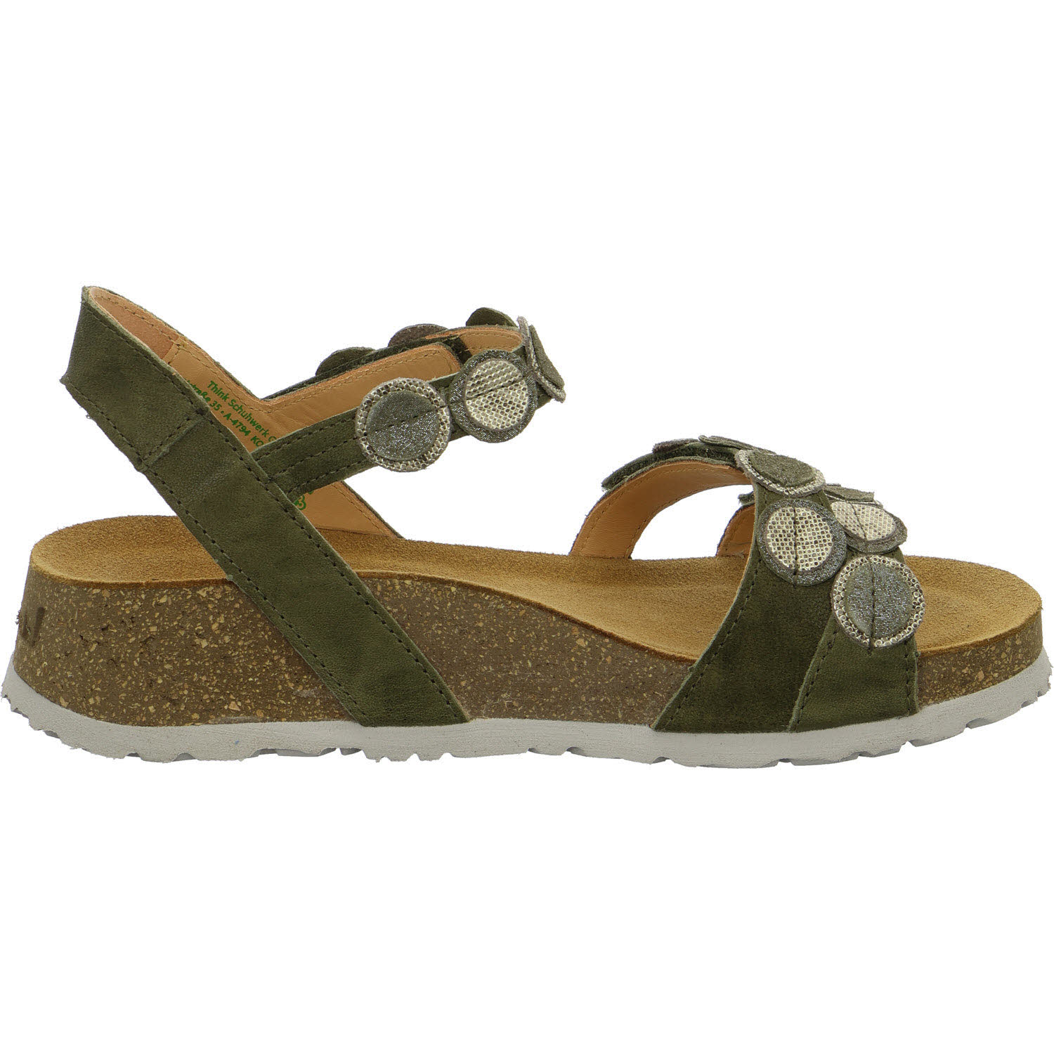 Think Damen Sandalen 3-000322-7030 Koak moos/kombi F 1/2 (normal)