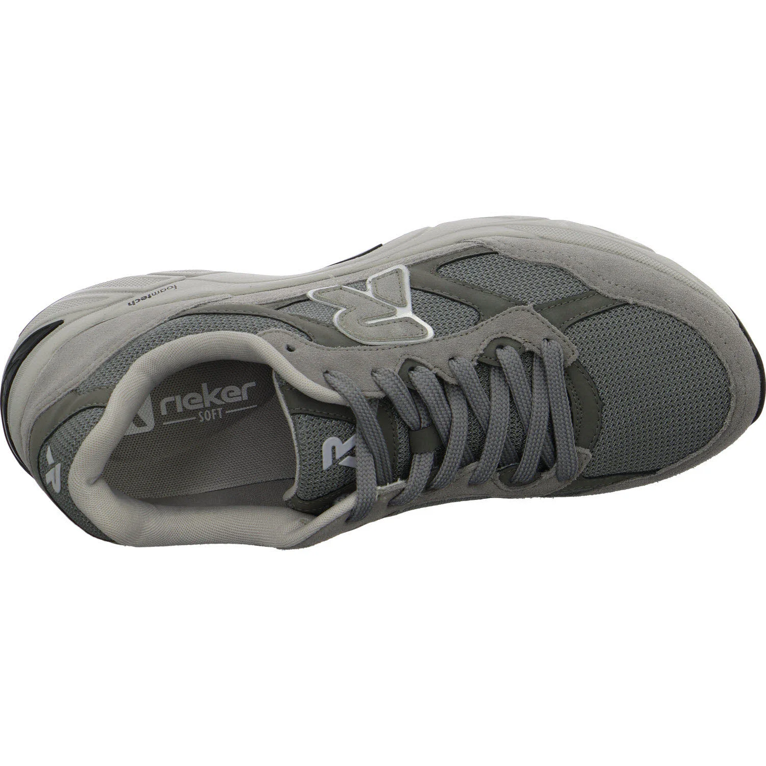 Rieker Herren Schnürschuhe U4201-42 U4201 cement/grau/schiefer/grigio/silver H (extra weit)