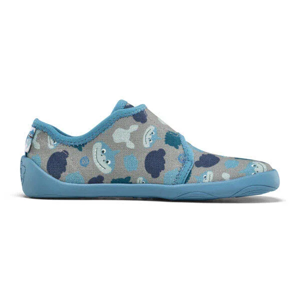 Affenzahn Kinder Hausschuhe 01398-30211 Hausschuh Baumwolle Movy Hai blau normal