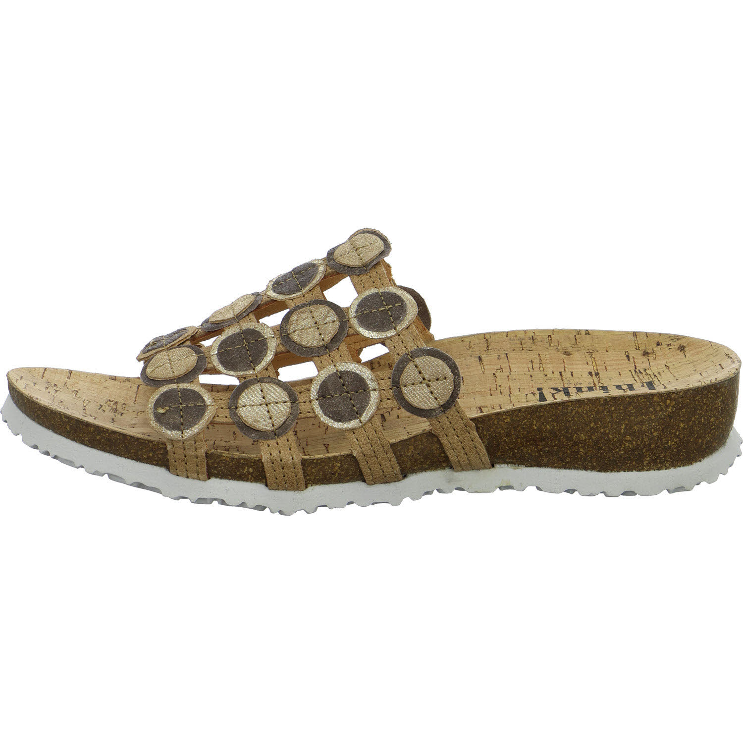 Think Damen Pantoletten 3-000247-4010 Julia linen/kombi F 1/2 (normal)