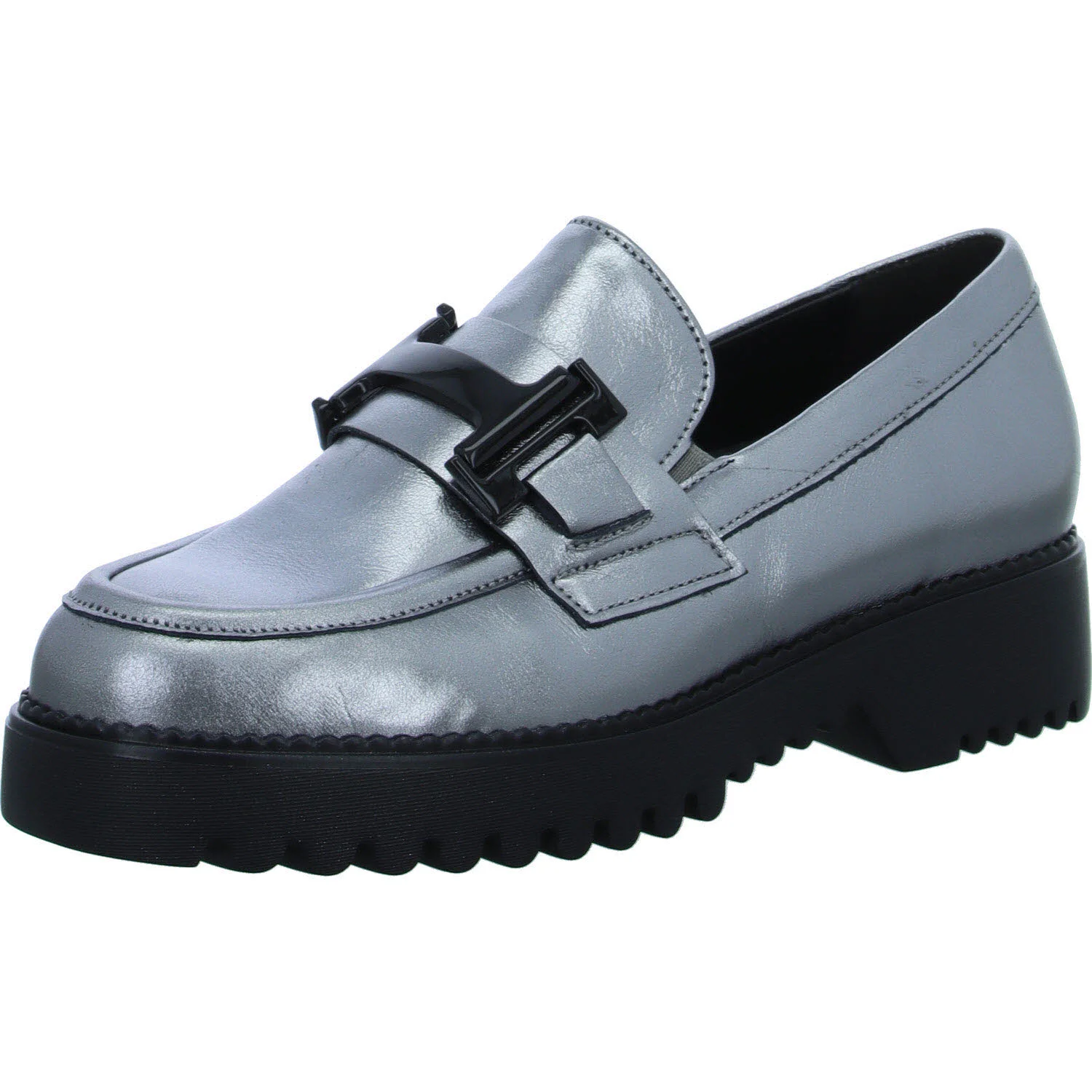 Element 2 von 8 (Bild) – Gabor Damen Slipper 52.452.90 52.452 antiksilber (schwarzlack) G (normal)