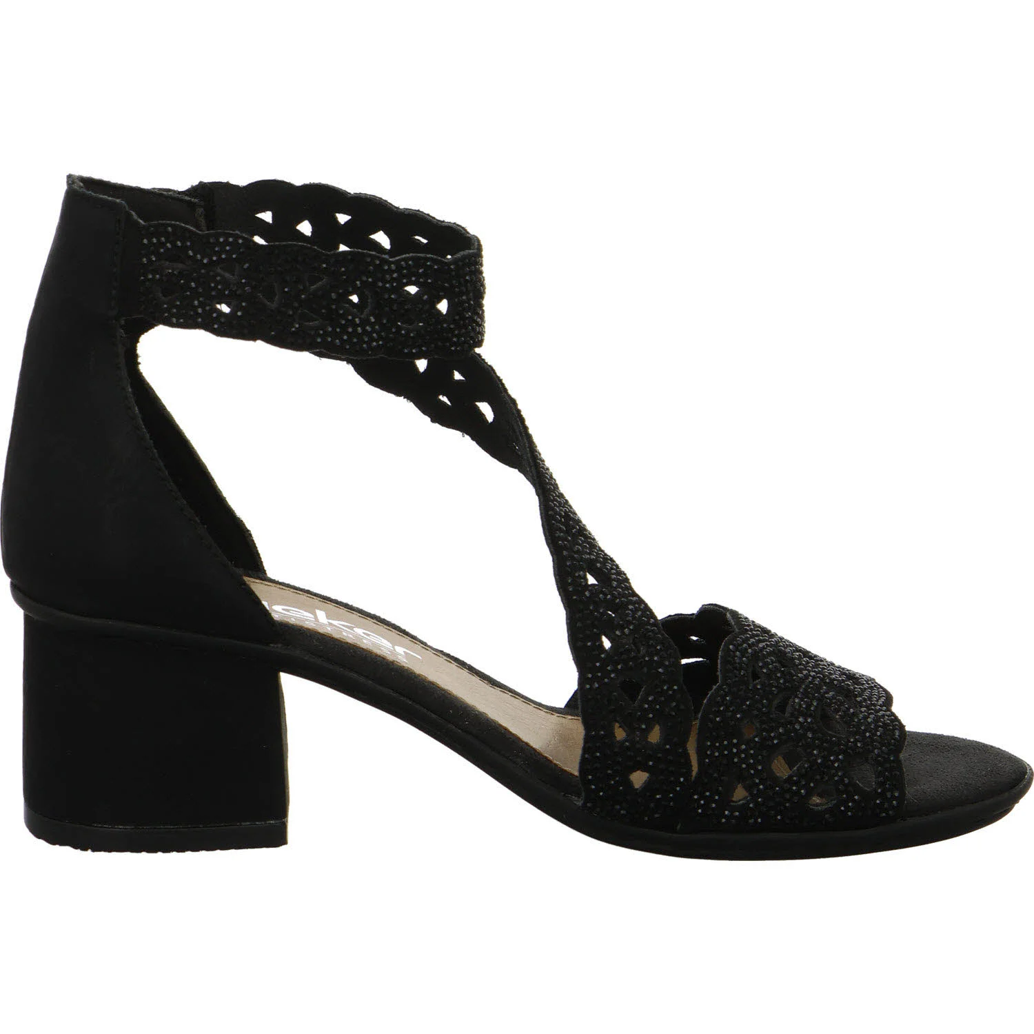 Rieker Damen Sandalen 64657-00 64657 schwarz/schwarz F (normal)