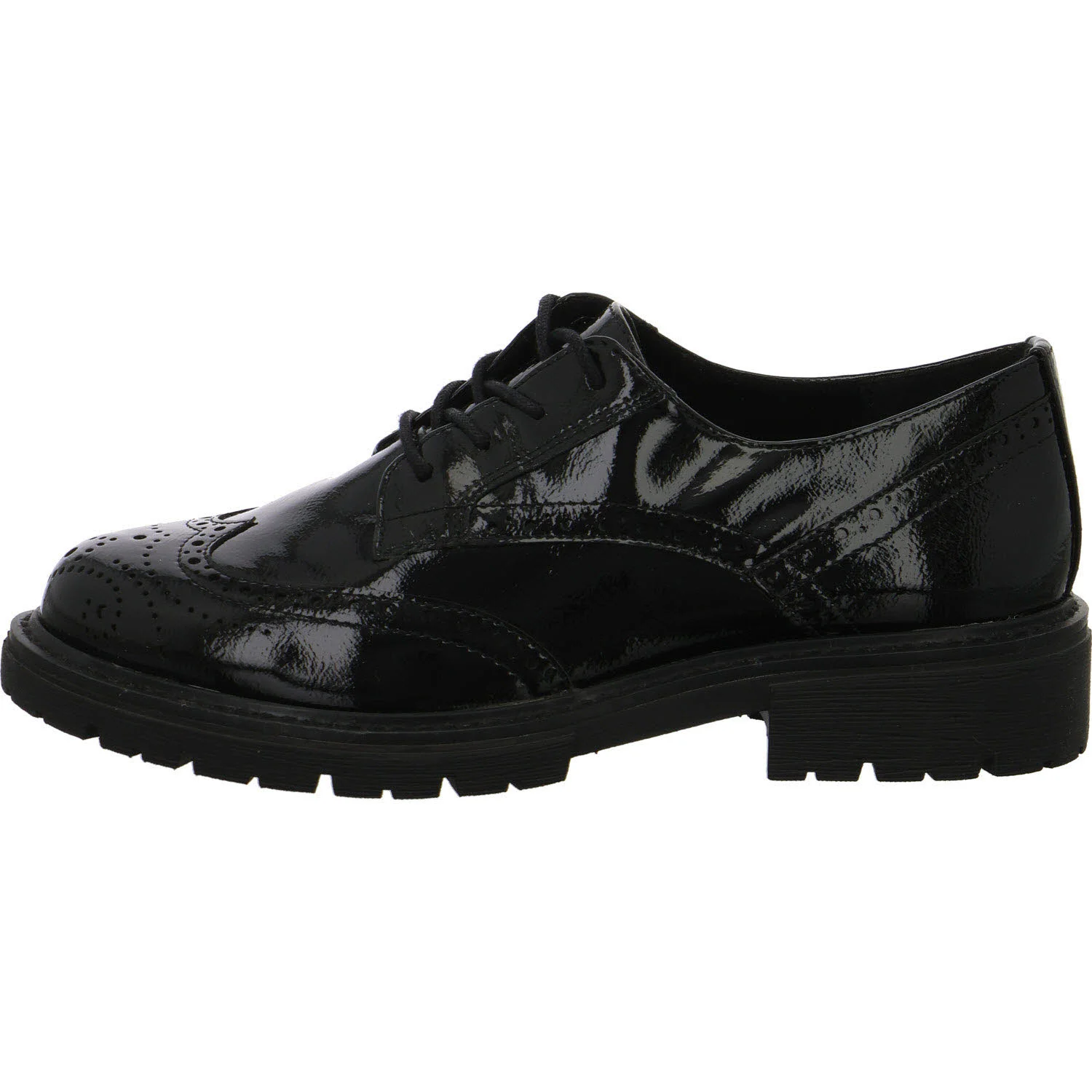Jana Damen Schnürschuhe 8-23778-47-018 8-23778-47 black patent H (weit)