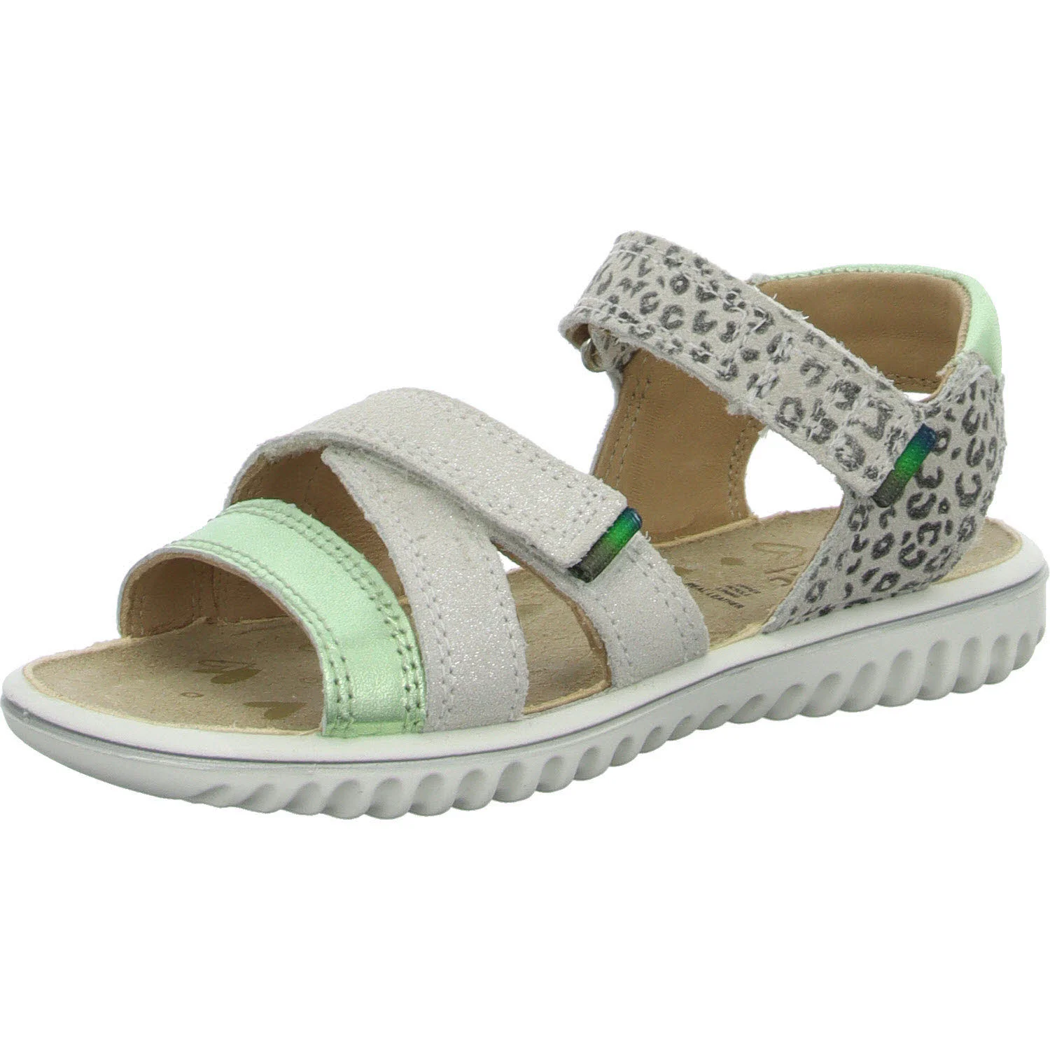 Element 2 von 8 (Bild) – Superfit Kinder Sandalen 1-009014-1010 Sparkle weiß/hellgrün WMS mittel