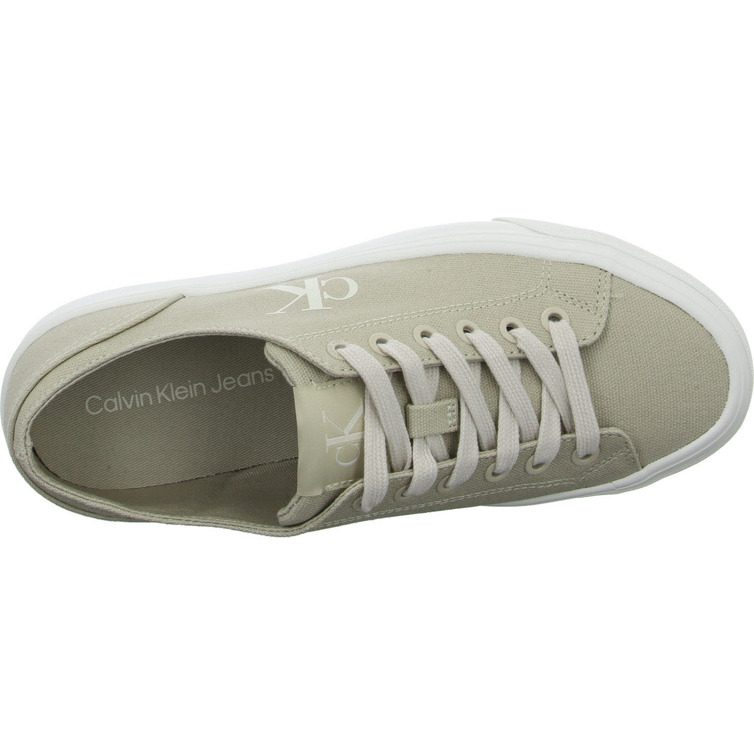 Calvin Klein Damen Schnürschuhe YW0YW01763ACF VULC FLATFORM LOW CV MG eggshell/creamy white normal