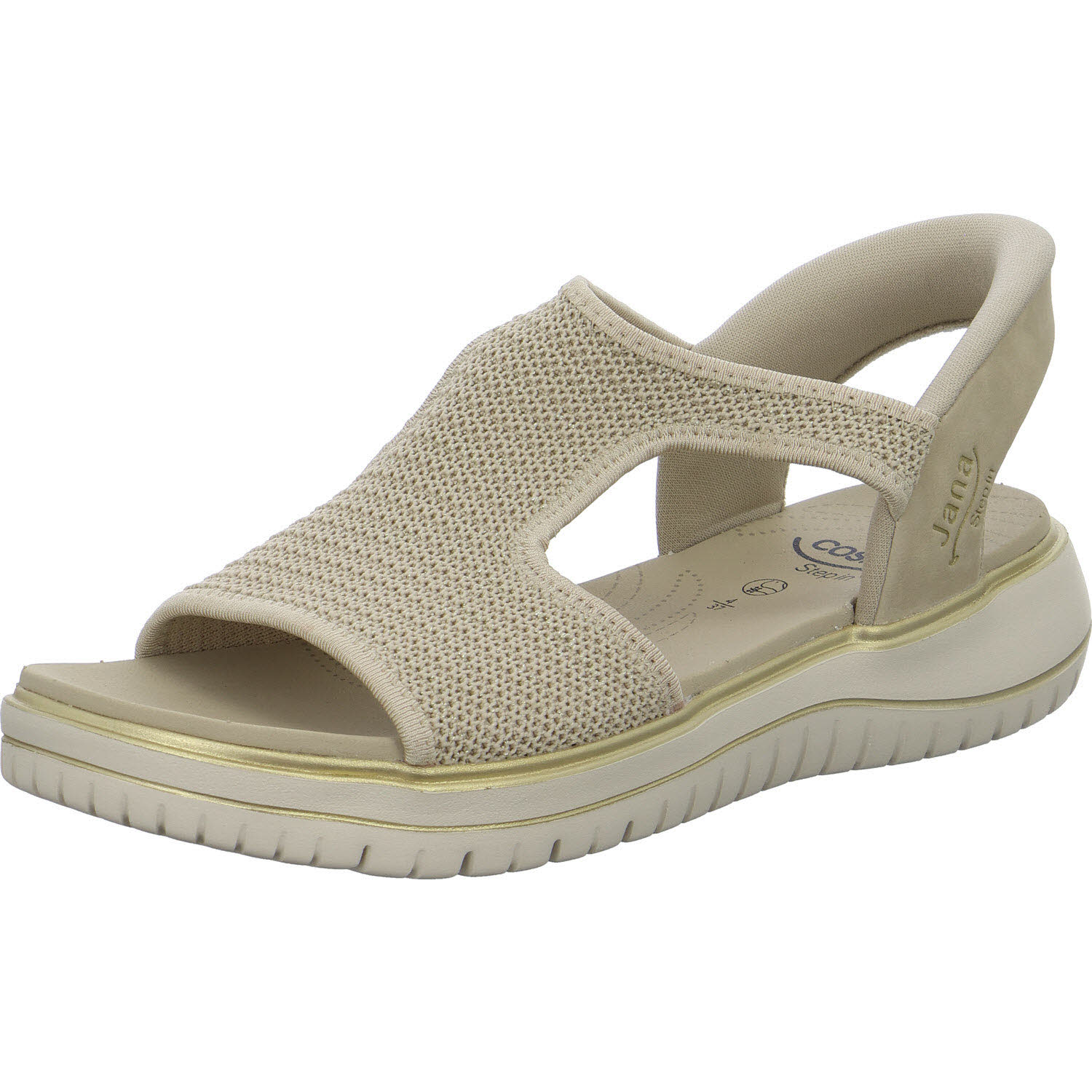 Jana Damen Sandalen 8-28775-46/499 8-28775-46 beige/gold H (weit)