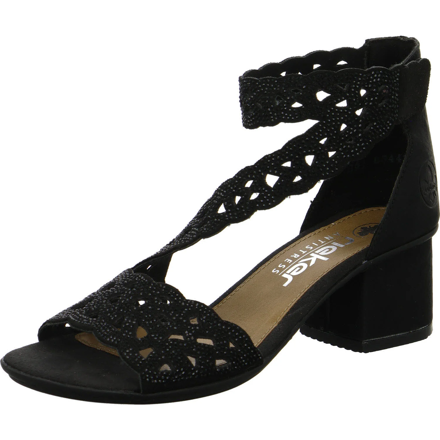 Rieker Damen Sandalen 64657-00 64657 schwarz/schwarz F (normal)