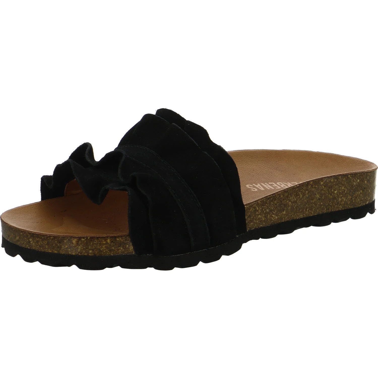 Verbenas Damen Pantoletten 3300620220 042 ROCIO SERRAJE VOLANTE negro normal