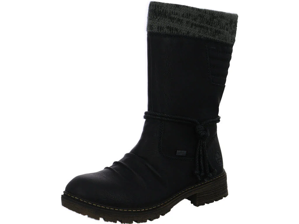 Rieker Damen Stiefelette warm Z4755-00 Z4755 schwarz/anthrazit F (normal)