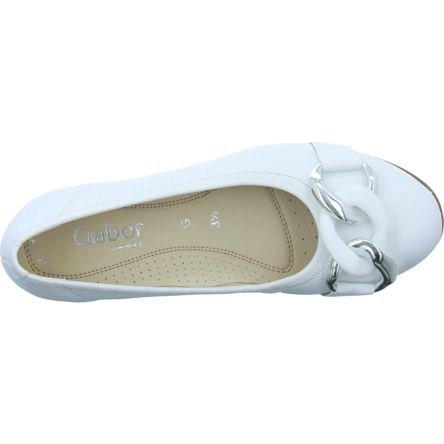 Element 8 von 8 (Bild) – Gabor Damen Ballerina 62.625.50 42.625 weiss (uni+silber) G (normal)